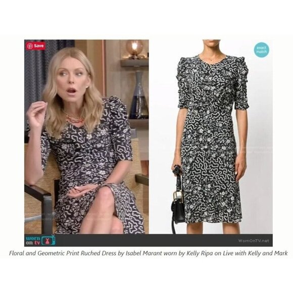 ISABEL MARANT Geometric Floral Silk Midi Dress - Picture 2 of 15